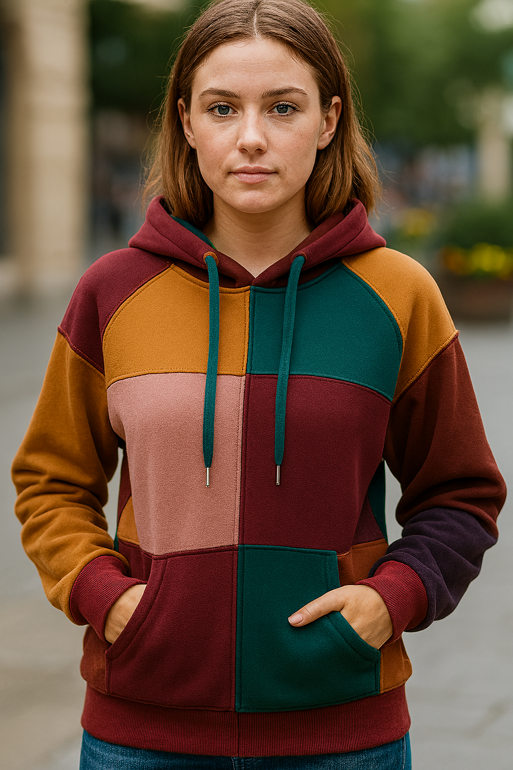Custom Autumn Patchwork Hoodie by EQUEST GEAR