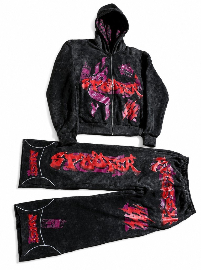 Custom Graffiti Washed Tracksuit Set by EQUEST GEAR