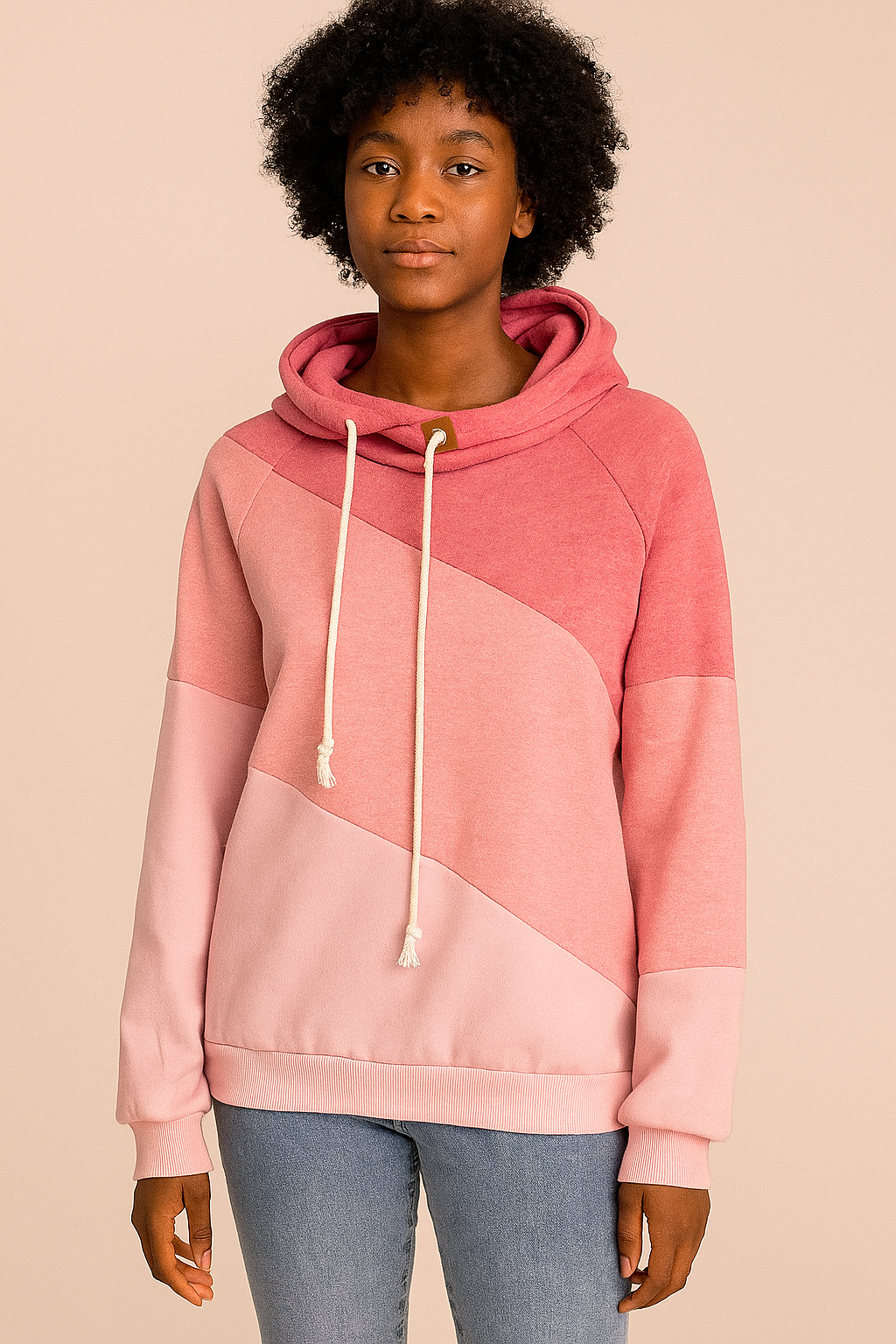 Custom Tri-Tone Pink Cowl Hoodie by EQUEST GEAR